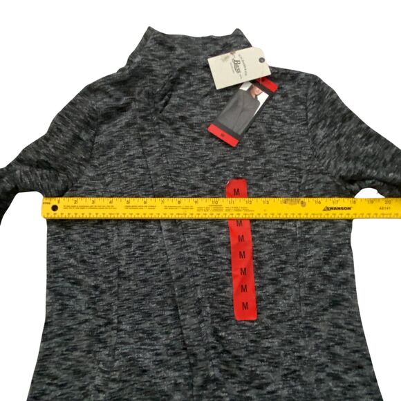 G.H. Bass & Co Heather Gray Sporty Asymmetrical Zip Sweater sz M Mock Neck - Picture 11 of 13